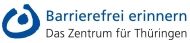 Auf dem Logo ist der Lebenshilfe-Kringel gemeinsam mit dem Text "Barrierefrei erinnern. Das Zentrum für Thüringen" zu sehen.